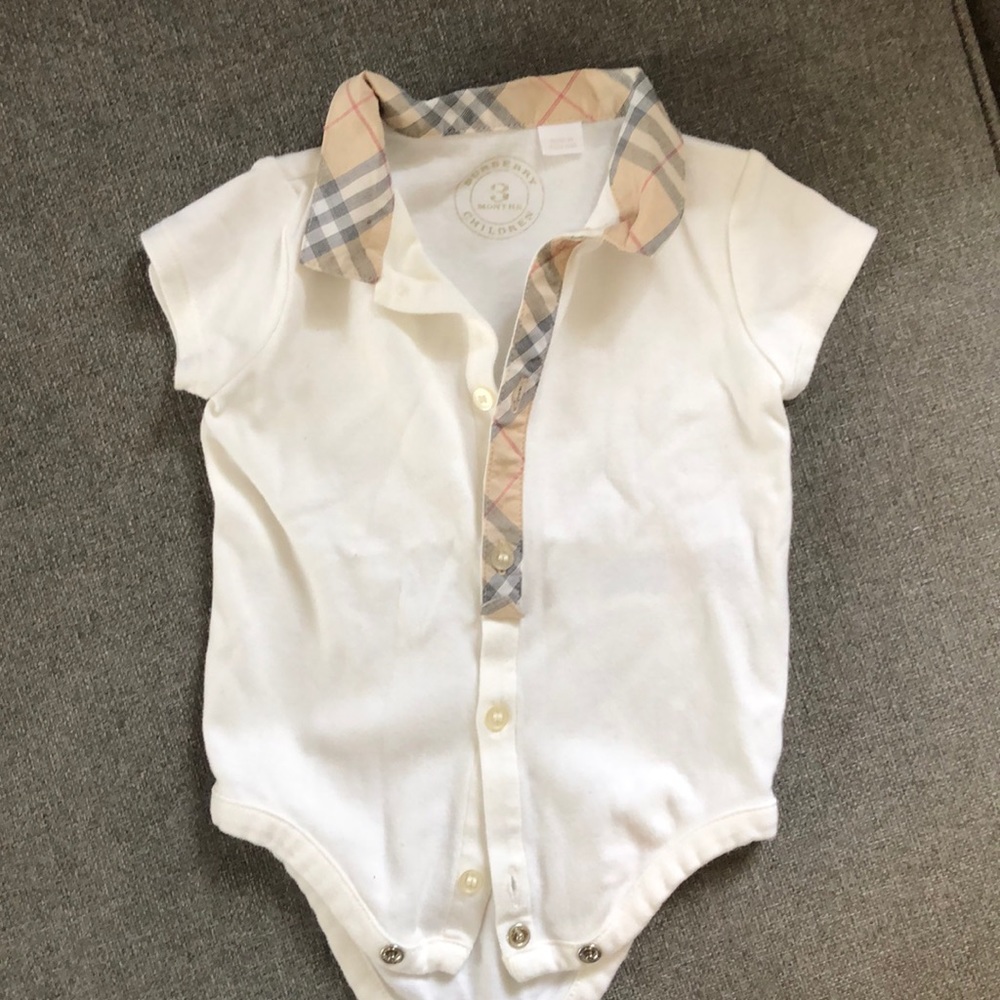 Burberry baby onesie 3 month
